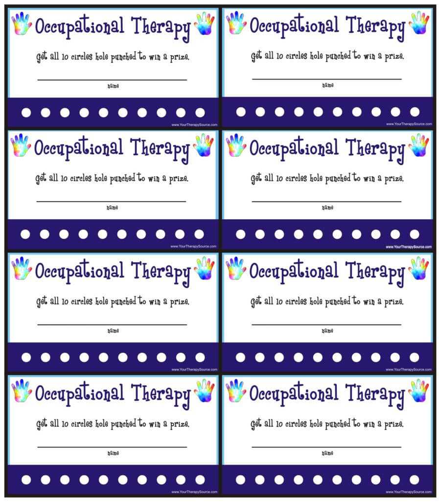 Reward Punch Cards For Ot/pt - Your Therapy Source For Reward Punch Card Template