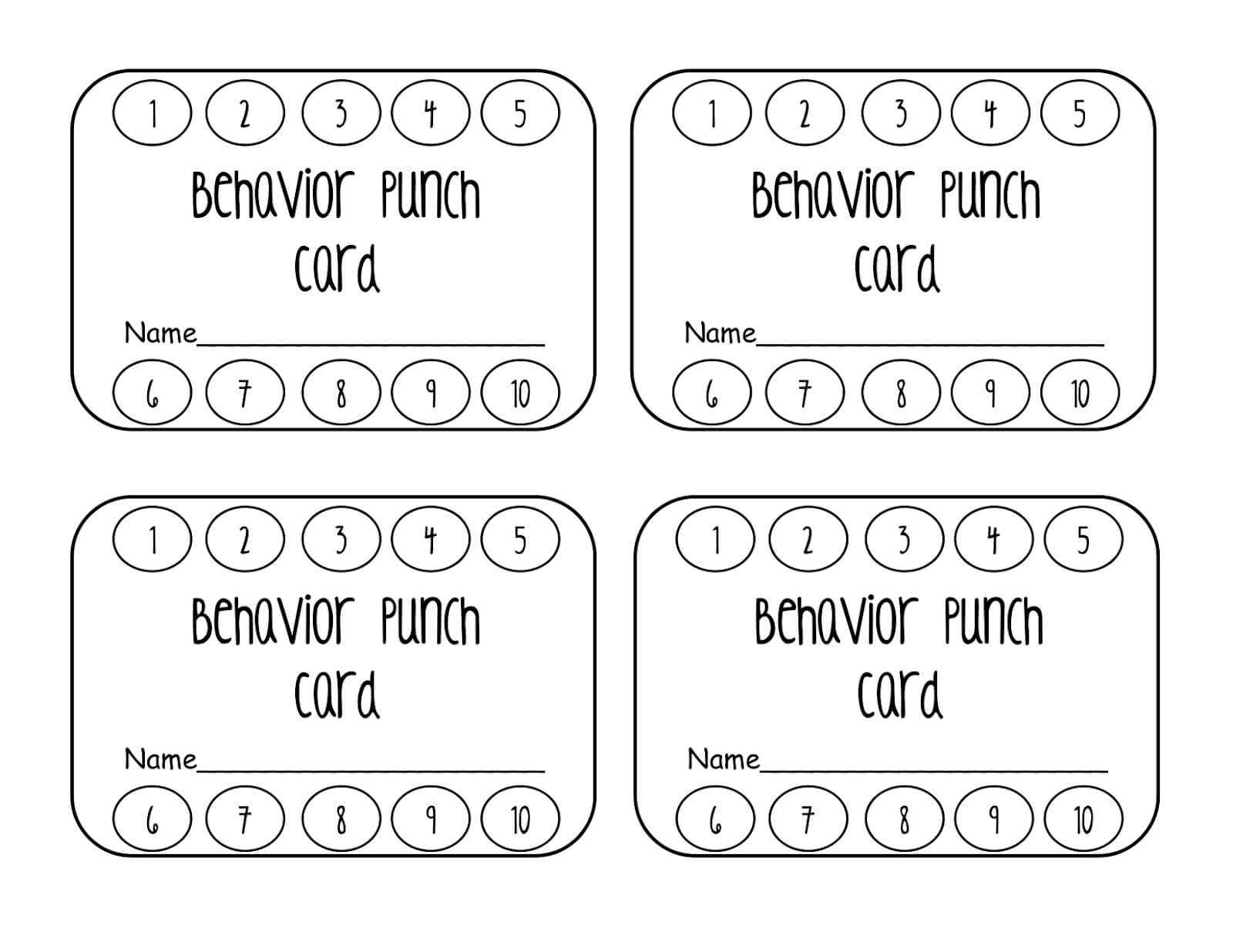 Reward Punch Cards Templates – Hizir.kaptanband.co Throughout Reward Punch Card Template