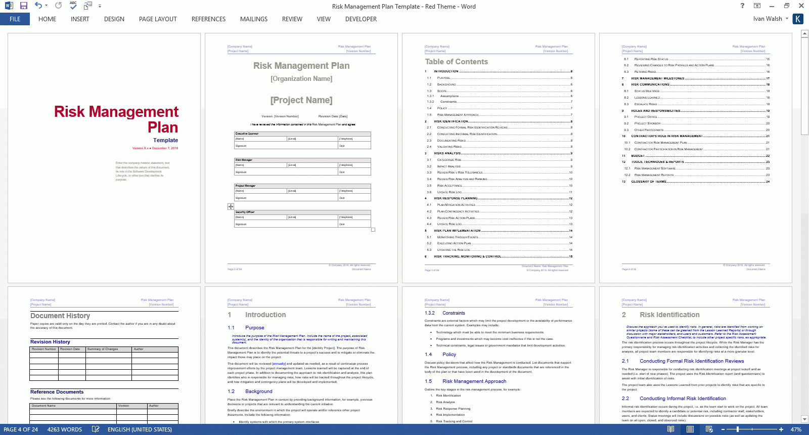 Risk Management Plan Template (Ms Word/excel) – Templates Within Risk Mitigation Report Template