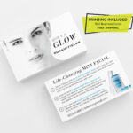 Rodan & Fields Mini Facial Cards Printed 500 Business Cards Template  Personalized Skincare R+F Consultant Redefine Sample Give It A Glow In Rodan And Fields Business Card Template