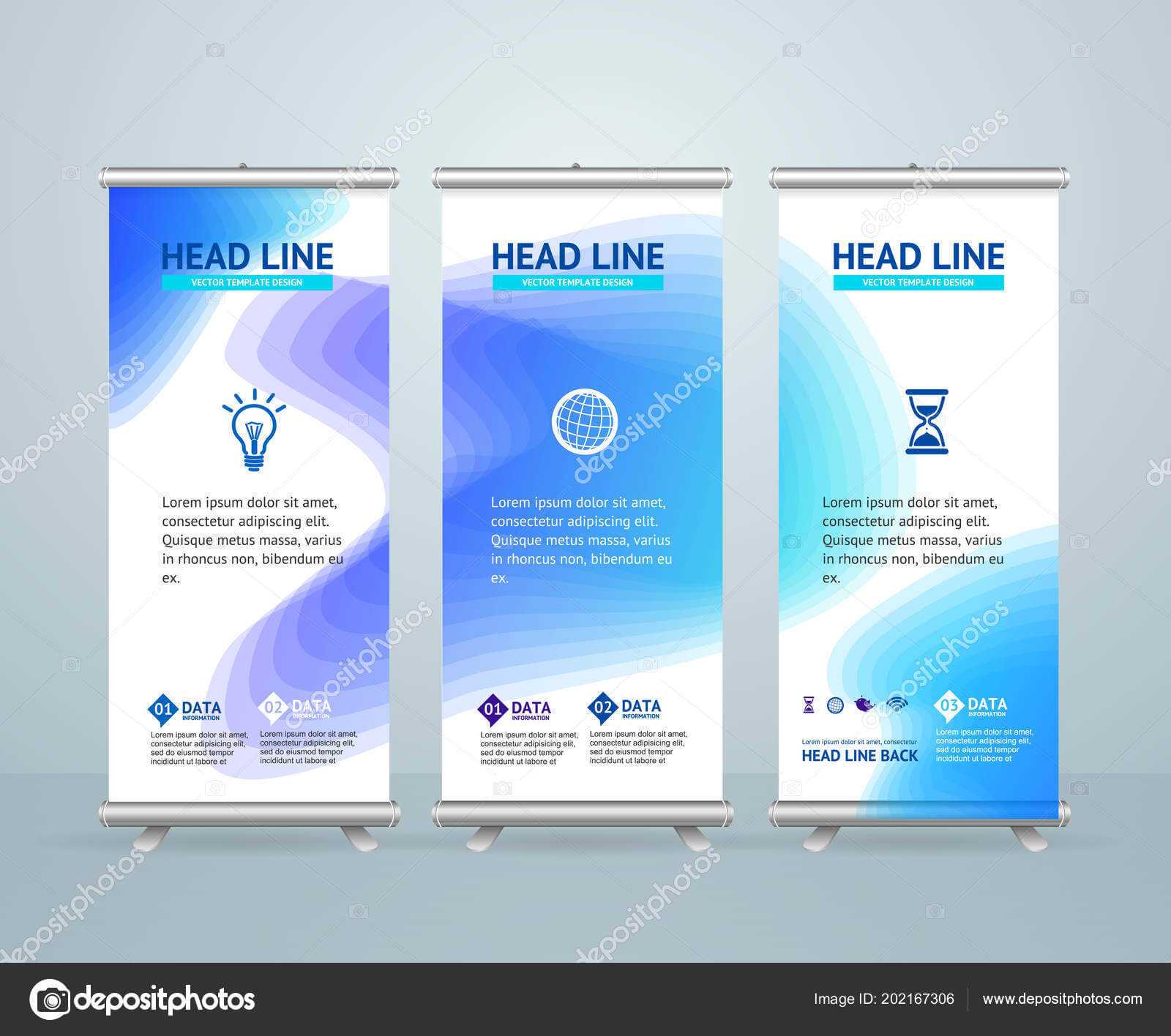 Roll Up Banner Stand Design Template. Vector — Stock Vector Intended For Banner Stand Design Templates