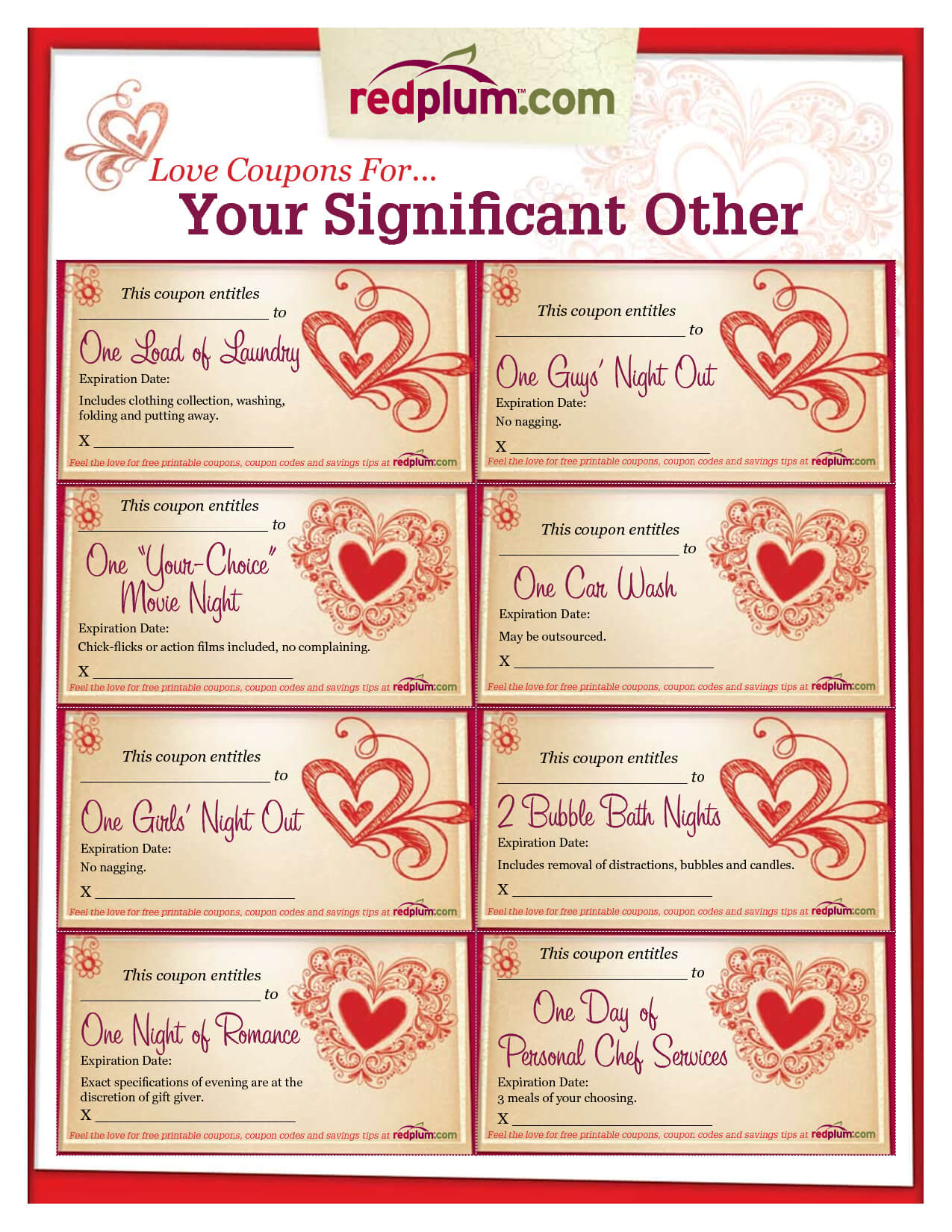 Romantic Love Coupon Template Printable | Love Coupons For Throughout Love Coupon Template For Word