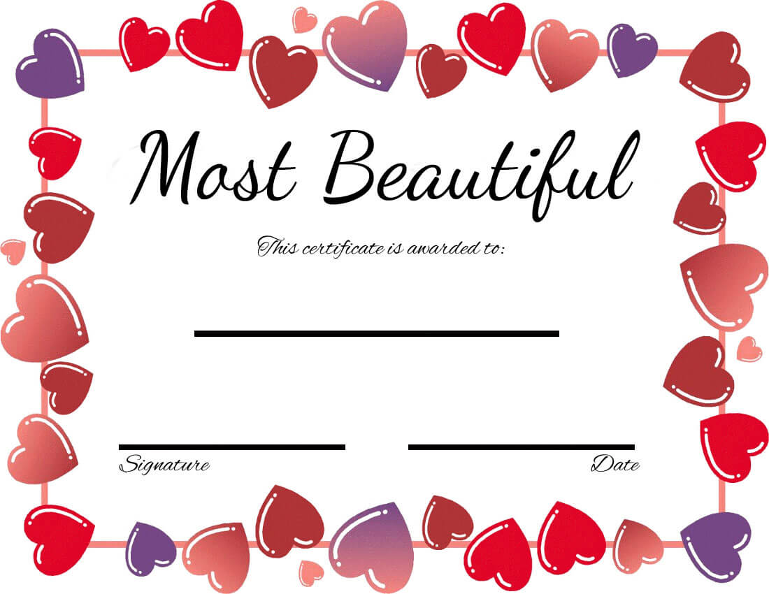 Romantic Printables | ? Romancefromtheheart Throughout Love Certificate Templates