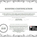 Roof Certification: Sample | Real Estate Roofing With Roof Certification Template