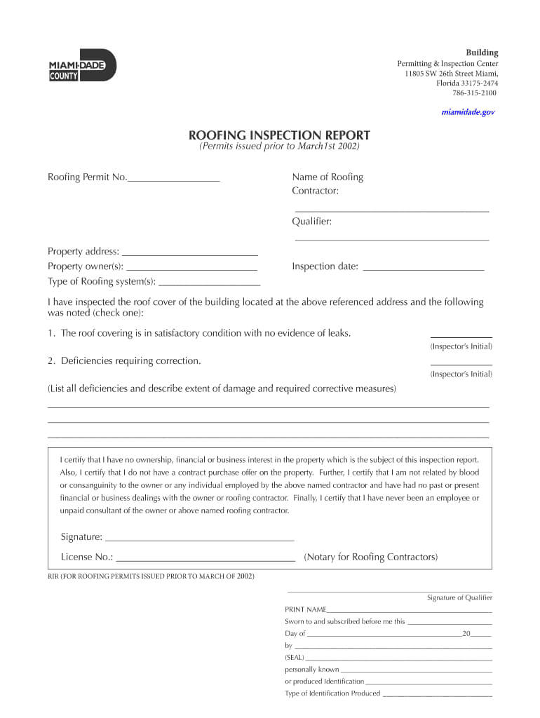 Roofing Inspection Report Template – Fill Online, Printable With Roof Inspection Report Template