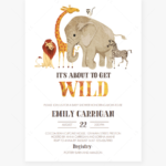 Safari Baby Shower Invitation Template Download  Indian With Blank Elephant Template