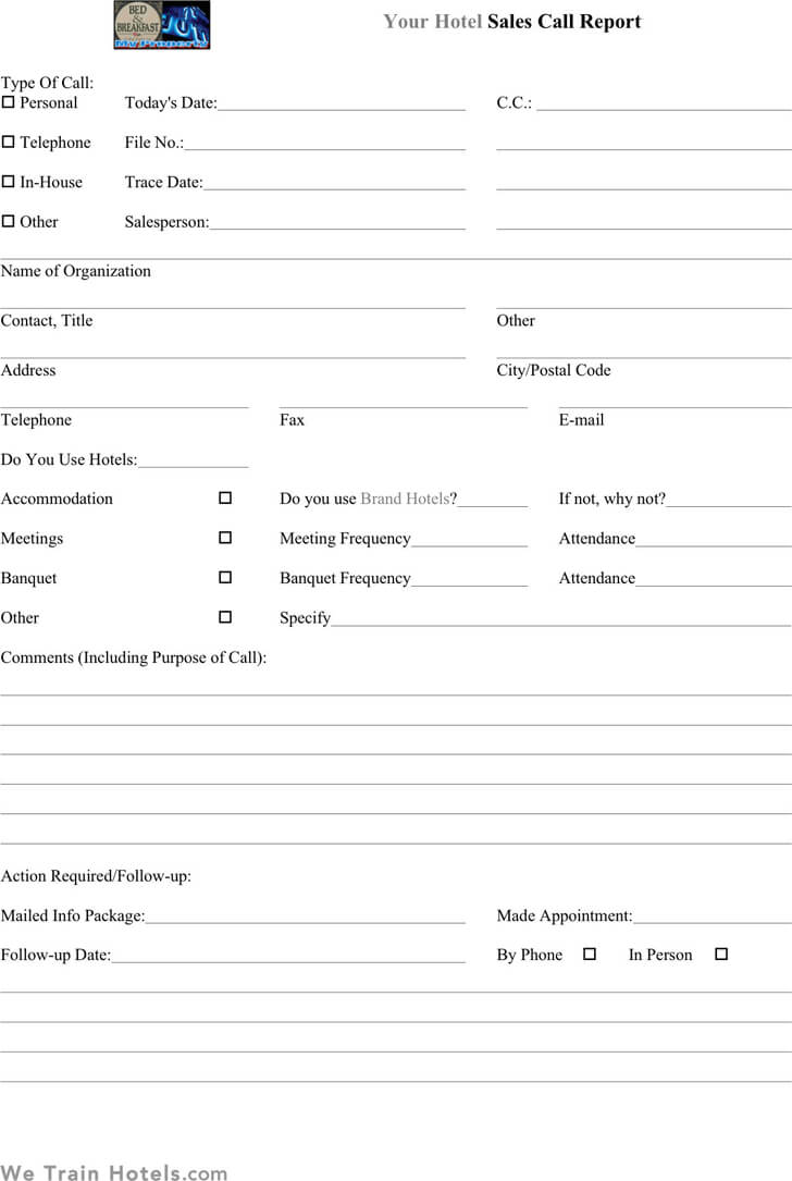 Sales Call Report Templates – Word Excel Fomats In Sales Call Report Template