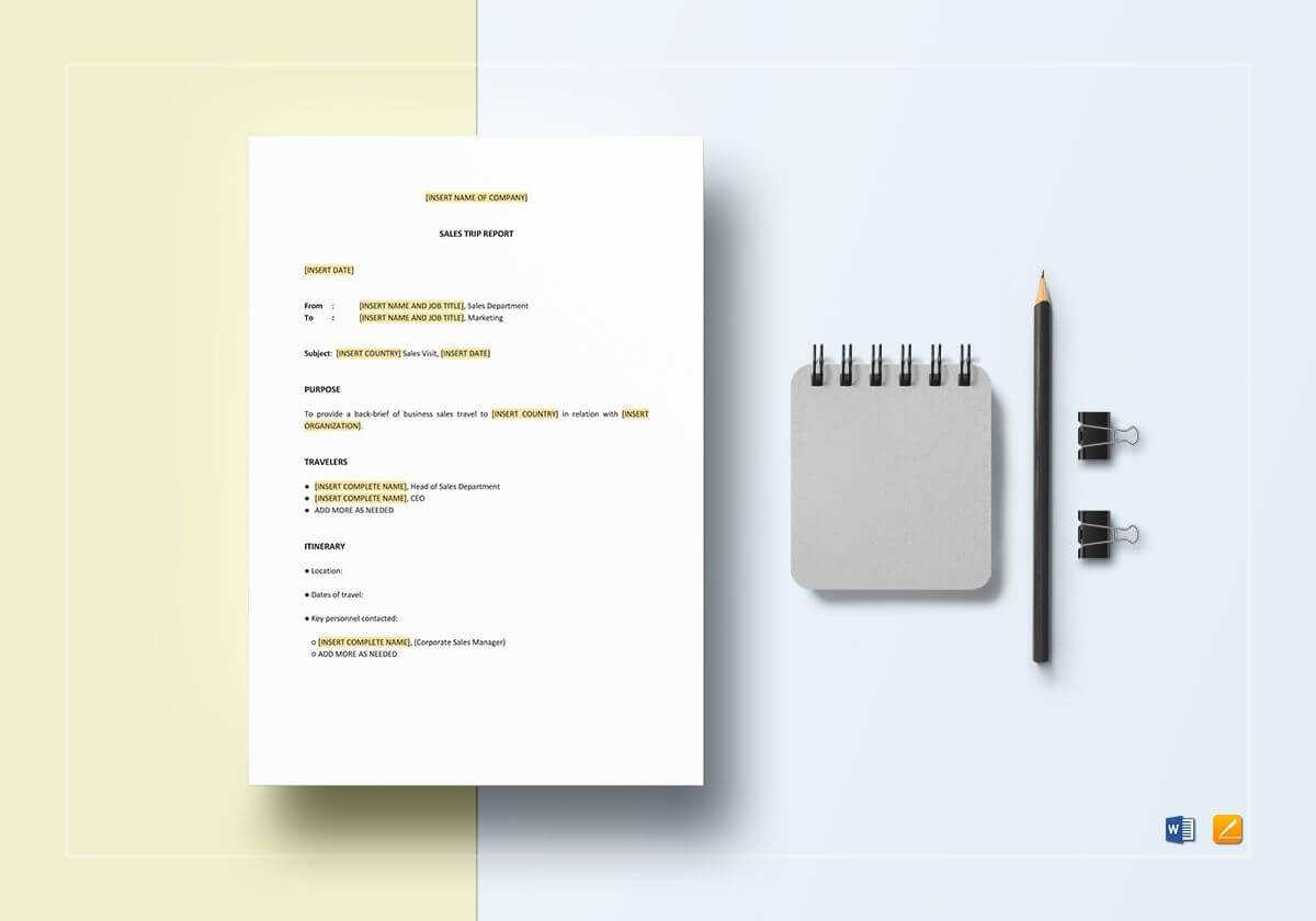 Sales Trip Report Template Within Sales Trip Report Template Word
