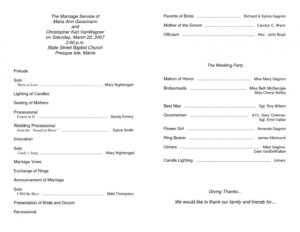 Sample 011 Church Program Template Free Ideas Printable inside Church ...