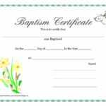 Sample Baptism Certificate Templates | Sample Certificate Throughout Christian Baptism Certificate Template