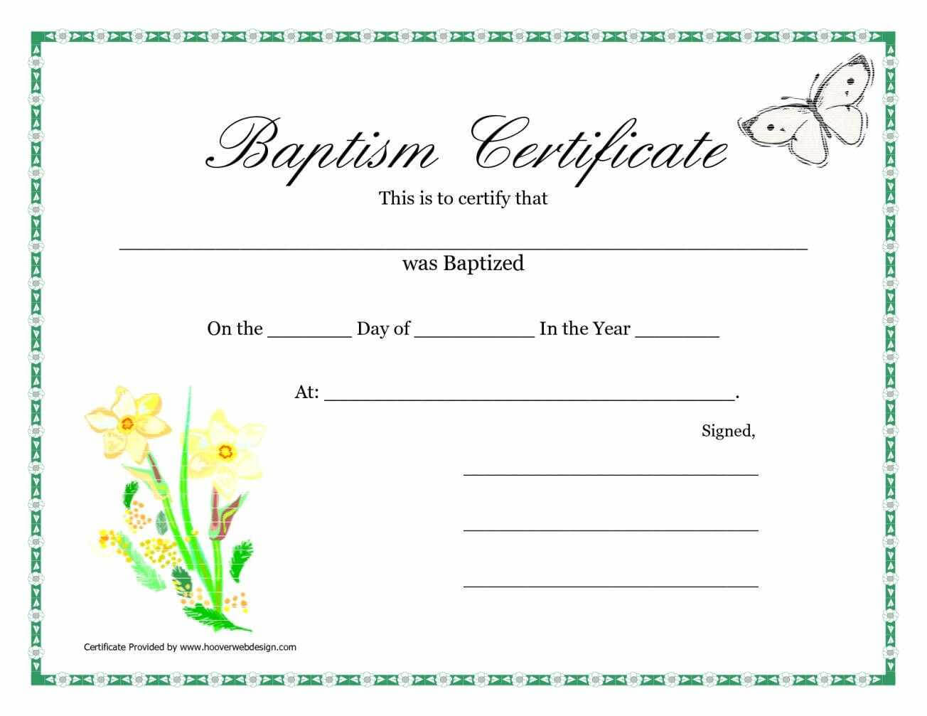 Sample Baptism Certificate Templates | Sample Certificate Throughout Christian Baptism Certificate Template