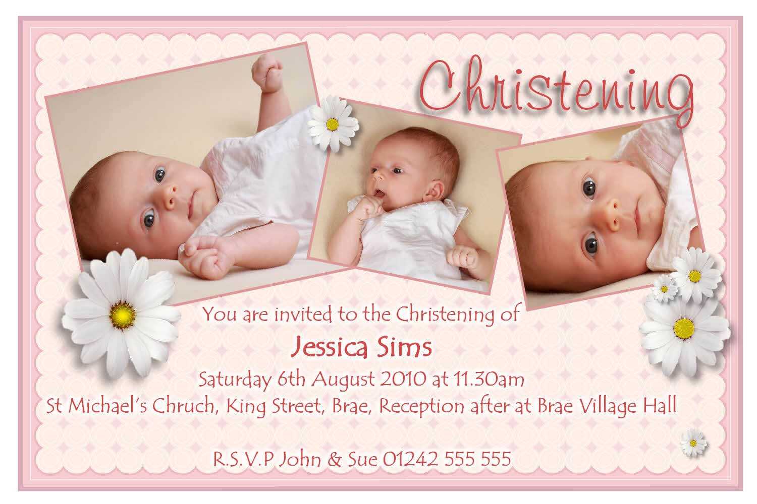 Sample Baptismal Invitation Cards | Brainmaxx Regarding Baptism Invitation Card Template