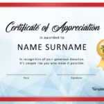 Sample Certificate Of Appreciation For Donation Regarding Donation Certificate Template