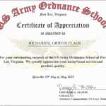 Sample Certificate Of Appreciation For Resource Speaker Intended For Army Certificate Of Appreciation Template