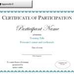 Sample Certificate Of Participation Template Regarding Sample Certificate Of Participation Template