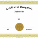 Sample Certificate Of Recognition Templates | Sample Certificate Within Sample Certificate Of Recognition Template