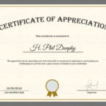Sample Company Appreciation Certificate Template For In Appreciation Certificate Templates