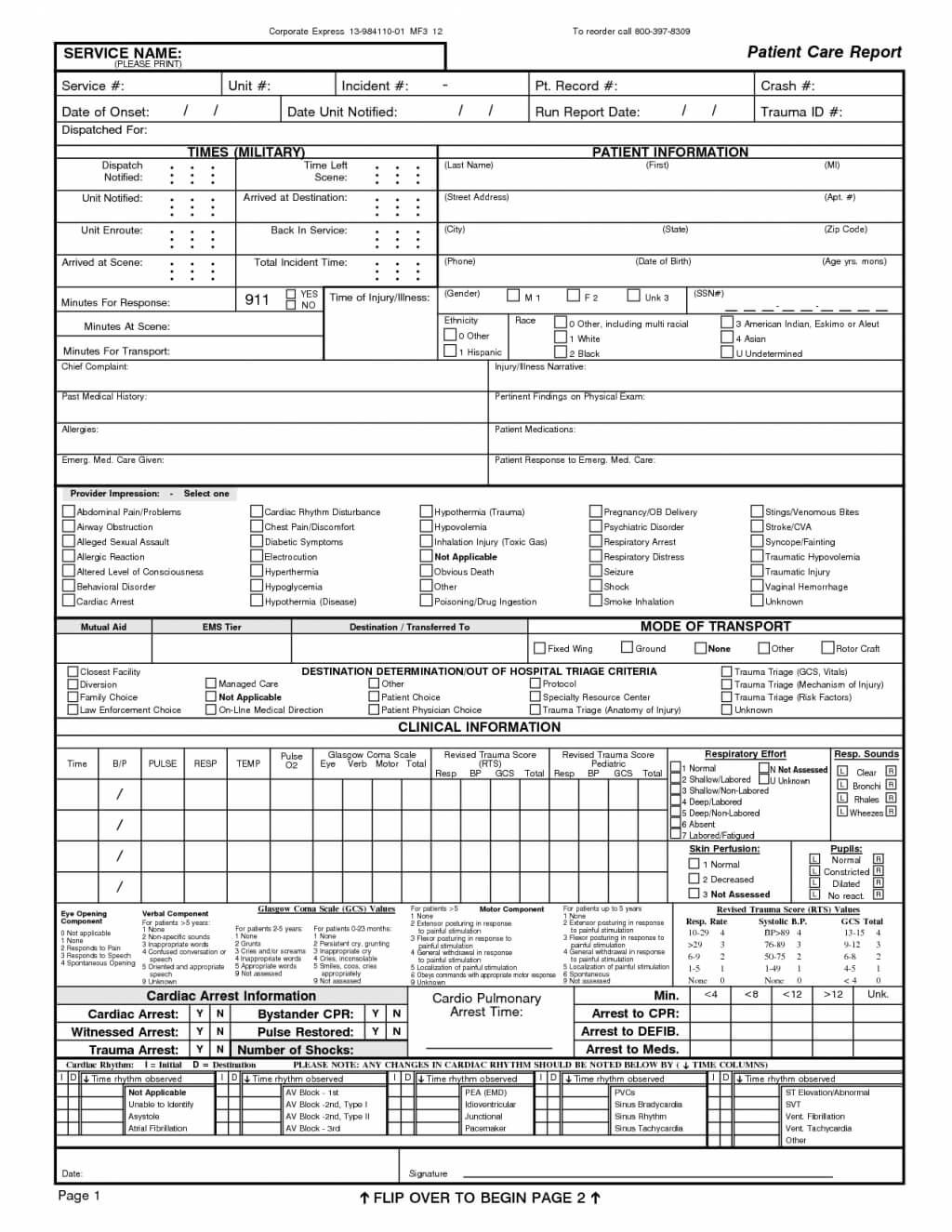 Sample Ems Patient Care Reports Report Writing Example Of Throughout Charge Nurse Report Sheet Template