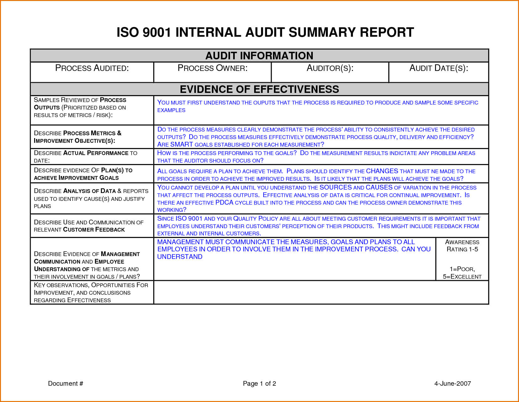 Sample Internal L Audit Report Kpmg Or Findings Template Regarding Audit Findings Report Template