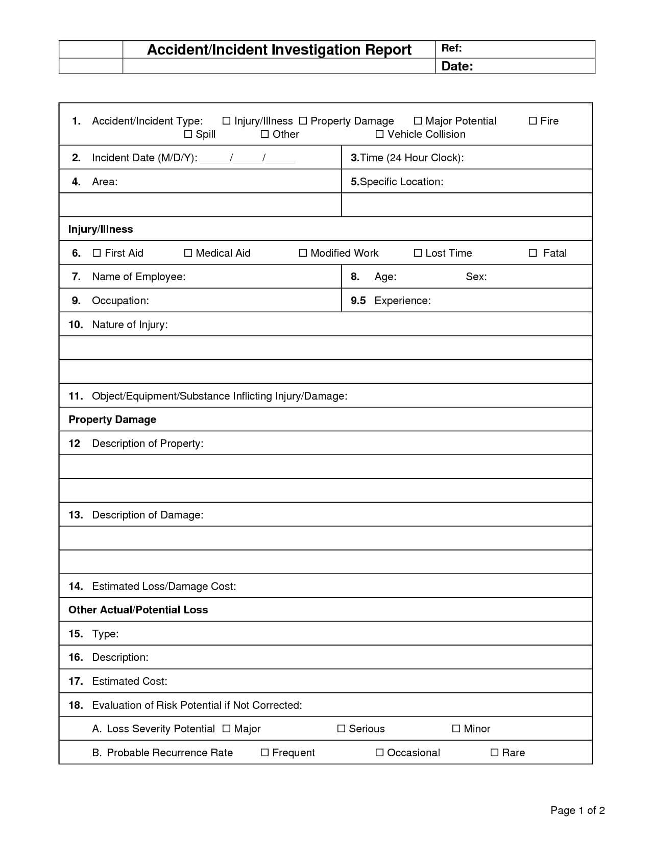 Sample Investigation Report Template – Pelc.tk Intended For Presentence Investigation Report Template