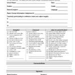 Sample Parent Teacher Conference Form Parent Teacher Throughout Conference Report Template