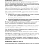 Sample Sexual Harassment Policy #1 Within Sexual Harassment Investigation Report Template