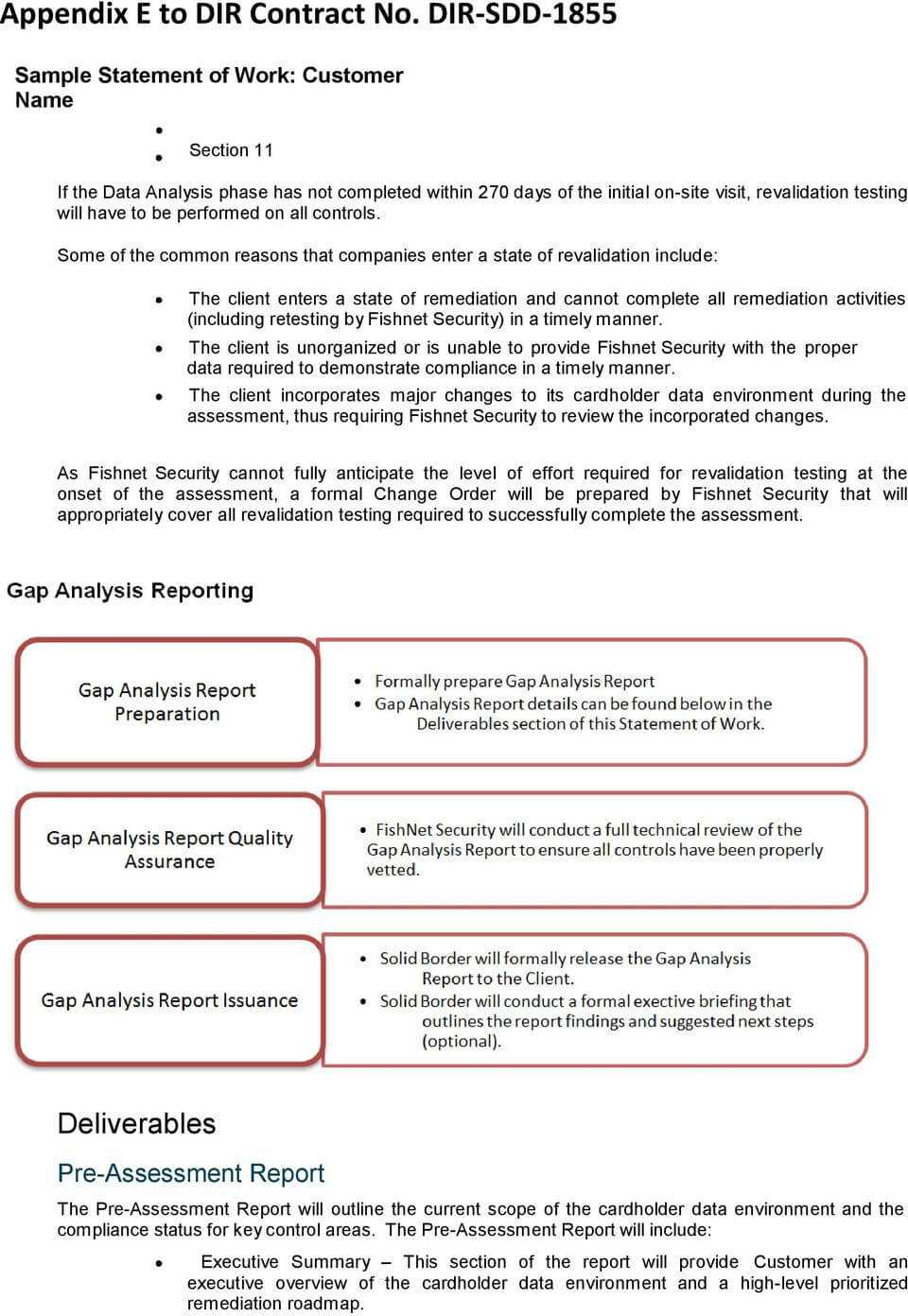 Sample Statement Of Work – Pdf Within Pci Dss Gap Analysis Report Template