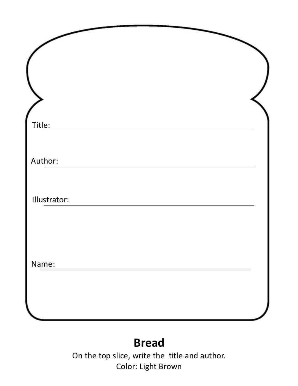 Sandwich Book Reportheather Turner Via Slideshare | Book In Sandwich Book Report Printable Template