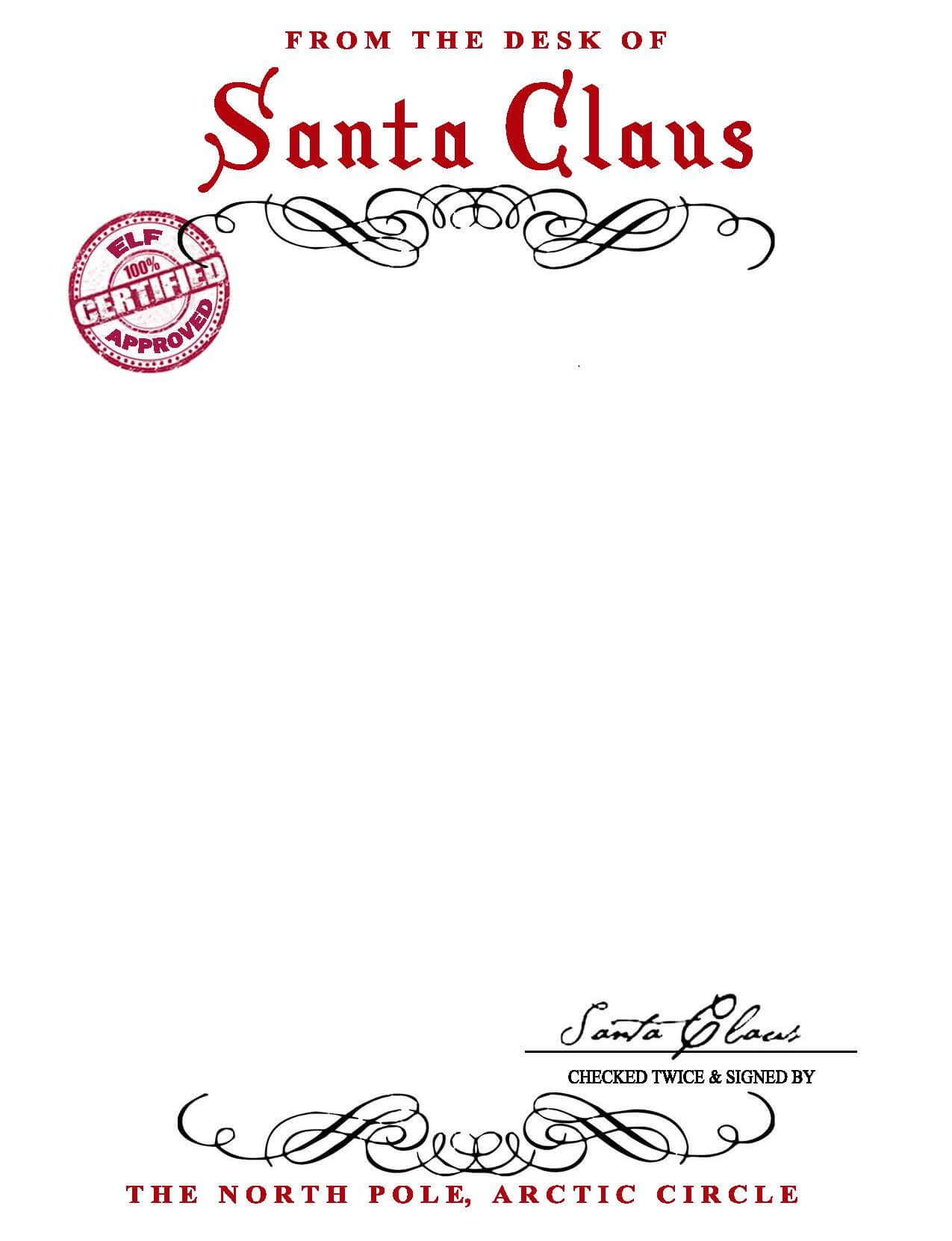 Santa Claus Letterhead.. Will Bring Lots Of Joy To Children In Santa Letter Template Word