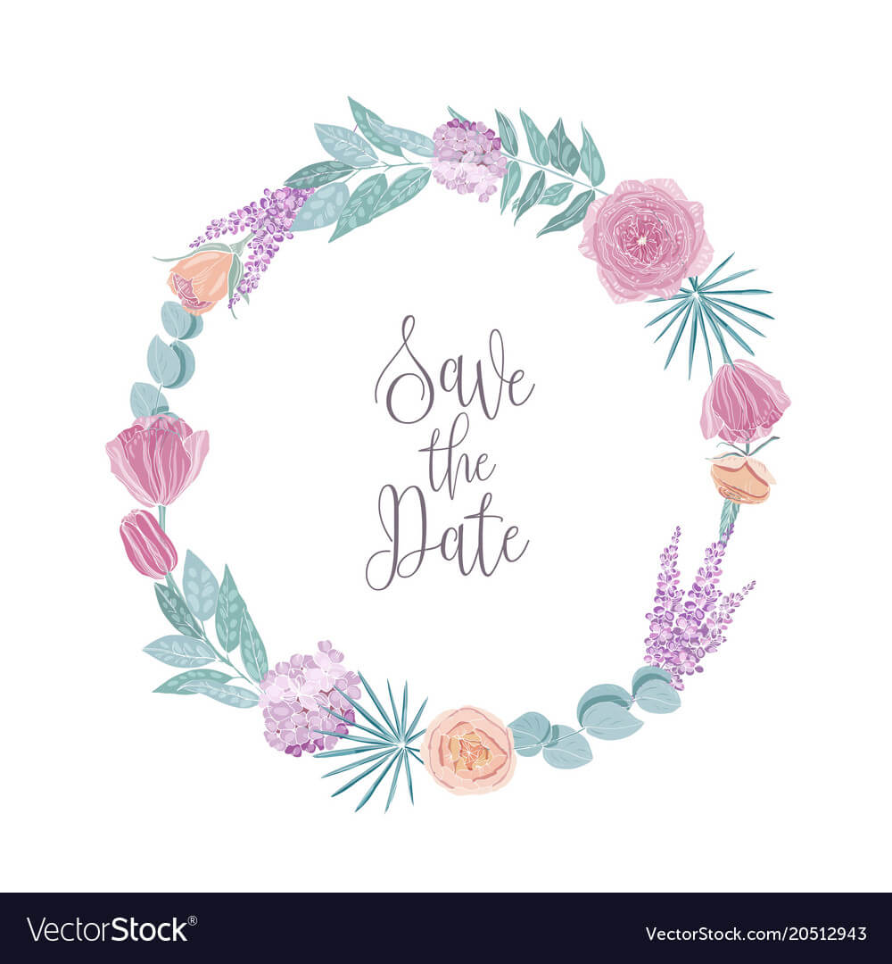 Save The Date Card Template Decorated With Round For Save The Date Cards Templates