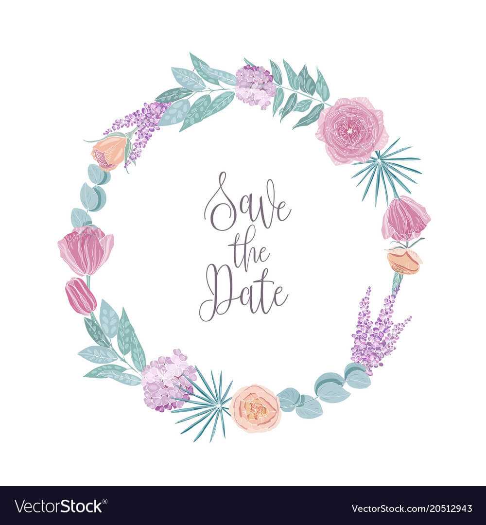 Save The Date Card Template Decorated With Round For Save The Date Cards Templates