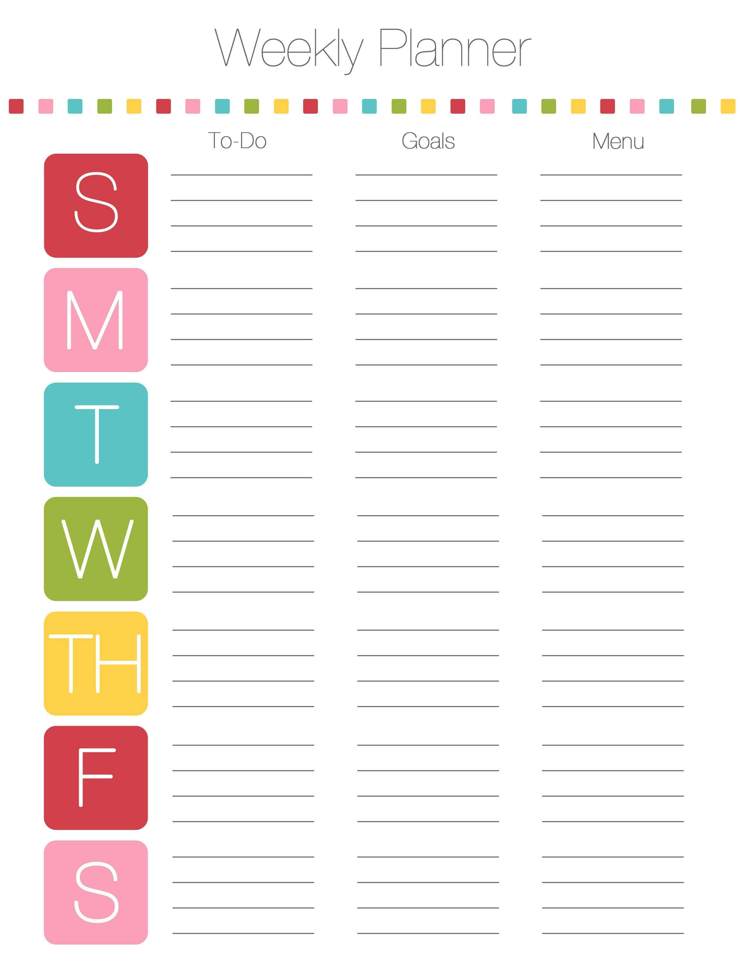Schedule Template Ekly Planner Word Menu Unique Printable For Weekly Meal Planner Template Word