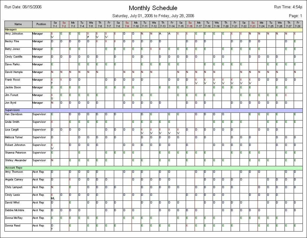 Schedule Template Printable Monthly Work Templates Free Inside Blank Monthly Work Schedule Template