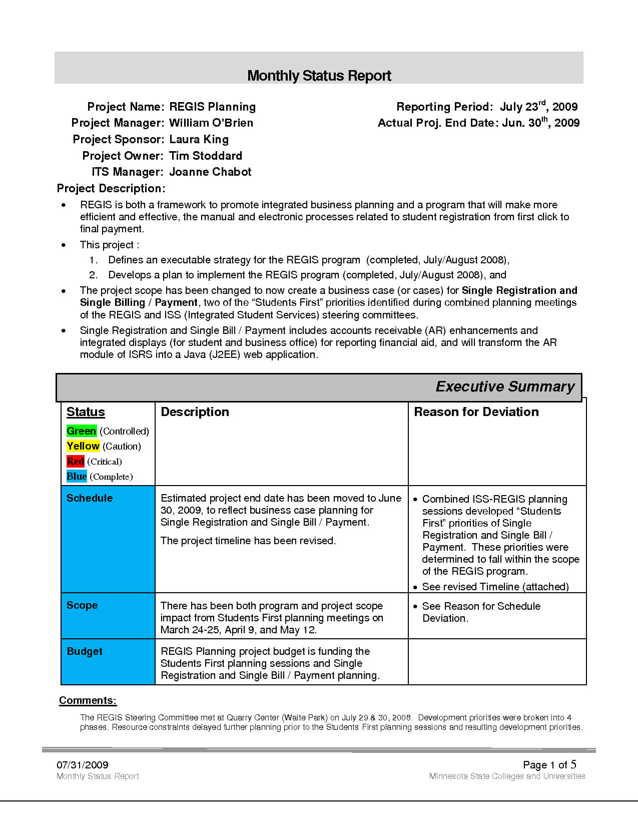 Schedule Template Project Report Management Executive In Research Project Report Template