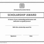 Scholarship Award Certificate regarding Scholarship Certificate Template Word
