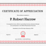 School Appreciation Certificate Template Regarding In Appreciation Certificate Templates