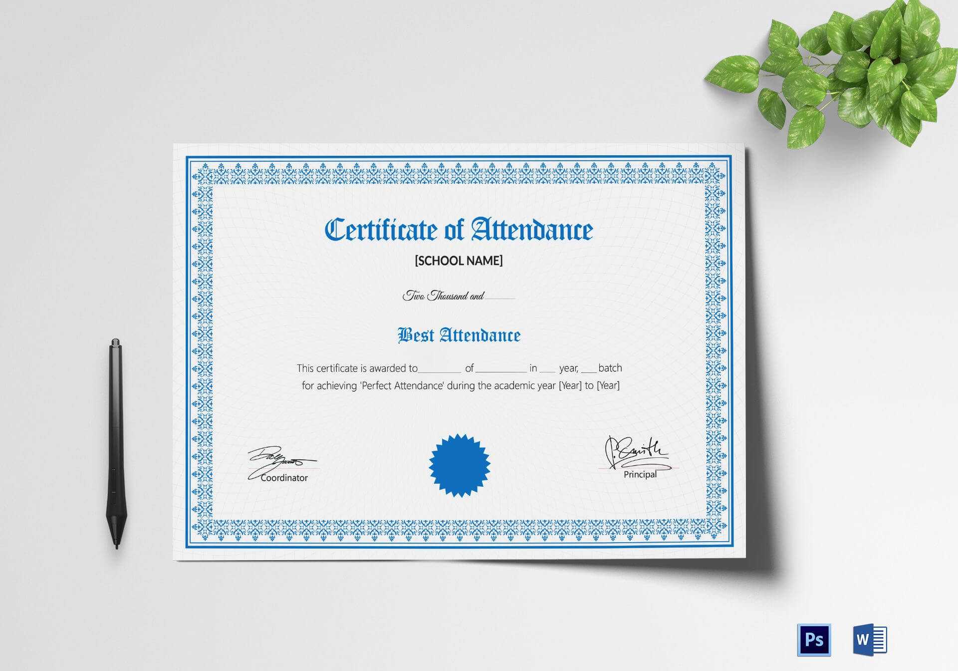 School Attendance Certificate Template Regarding Attendance Certificate Template Word