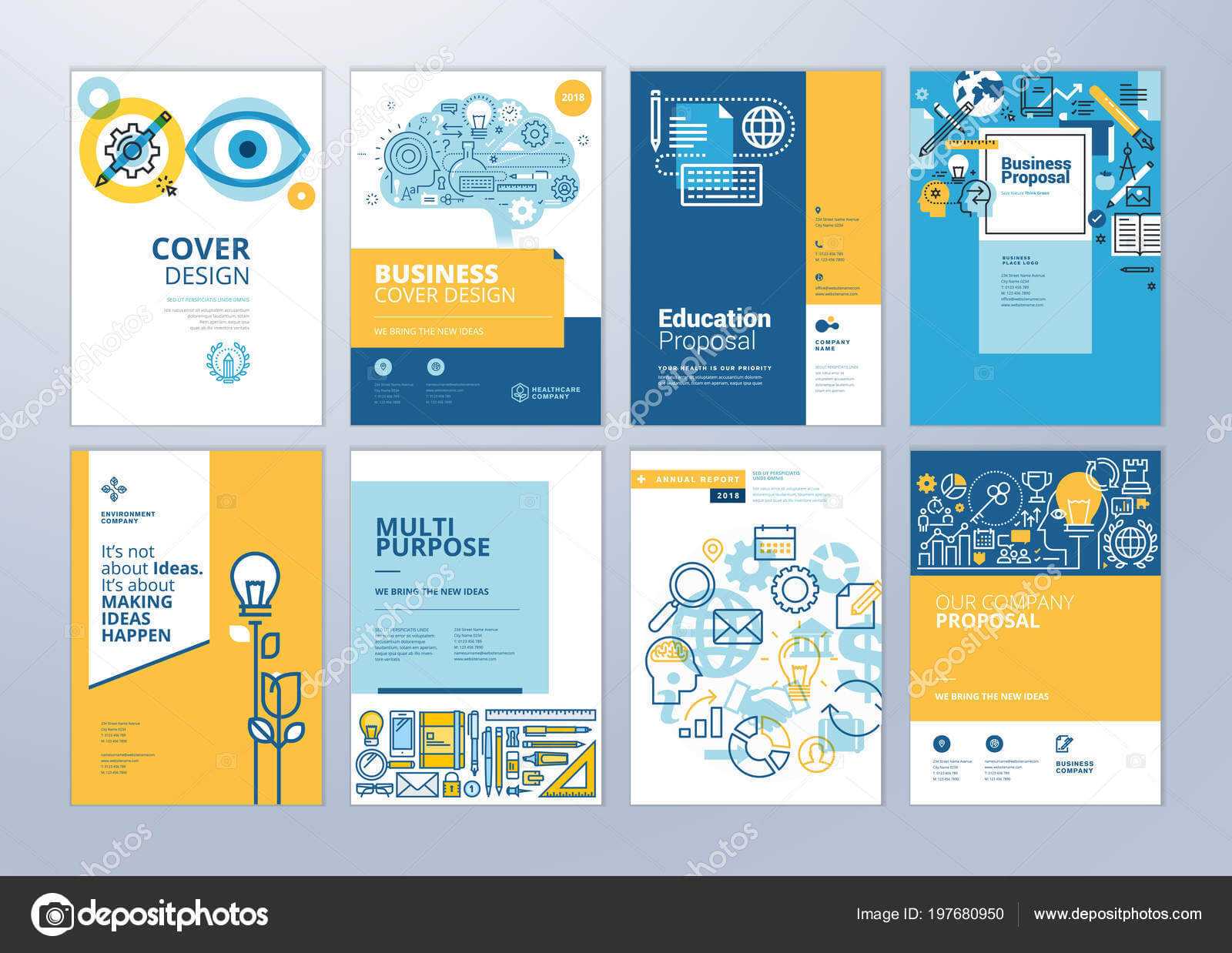 School Brochure Designs | Set Brochure Design Templates Throughout School Brochure Design Templates