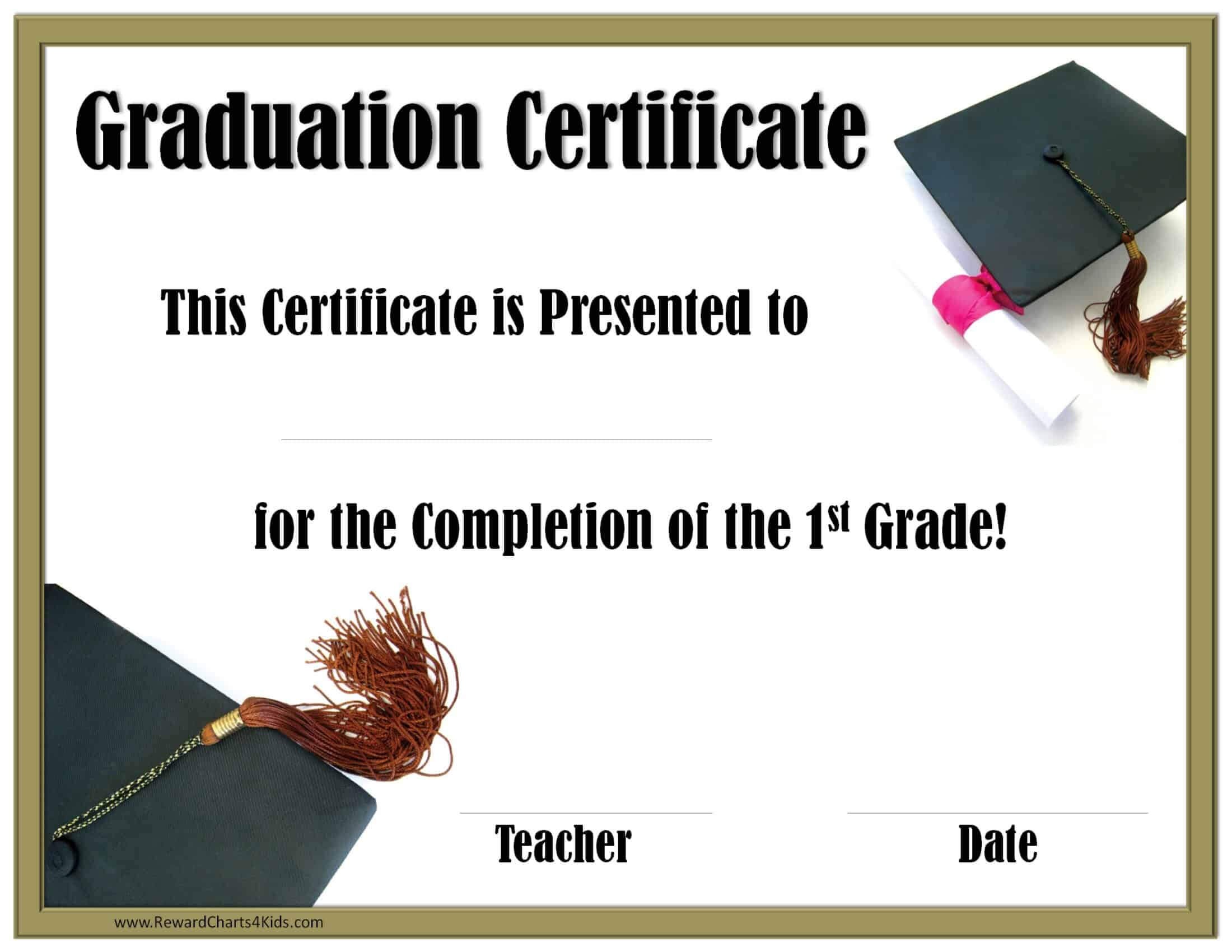School Graduation Certificates | Customize Online With Or Within 5Th Grade Graduation Certificate Template