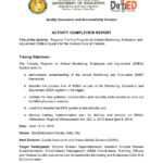 School Monitoring, Evaluation And Adjustment  Activity With Regard To Monitoring And Evaluation Report Template