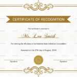 School Recognition Certificate Template For Certificate Templates For School