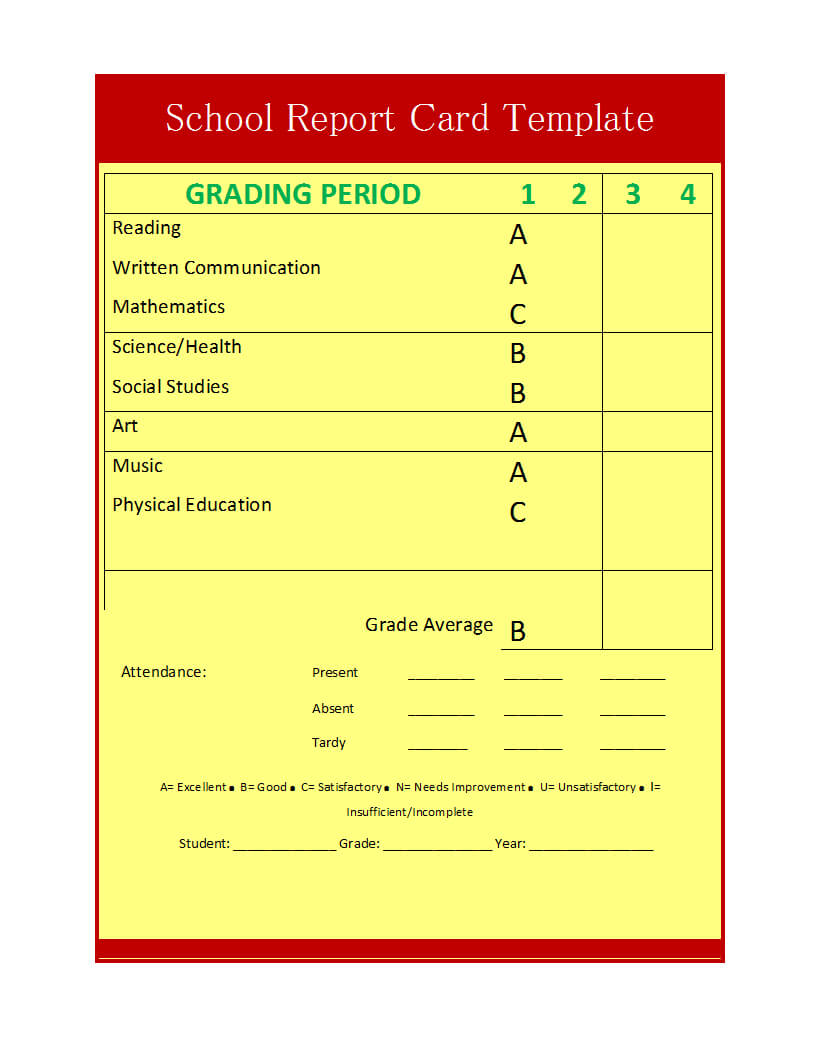 School Report Template Intended For Good Report Templates