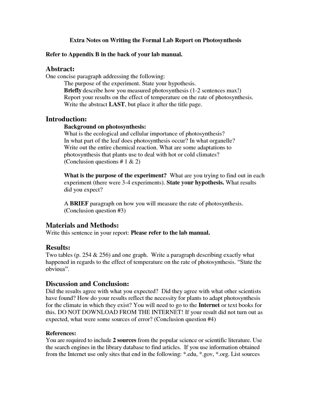 Science Lab Report Template | Glendale Community With Science Experiment Report Template