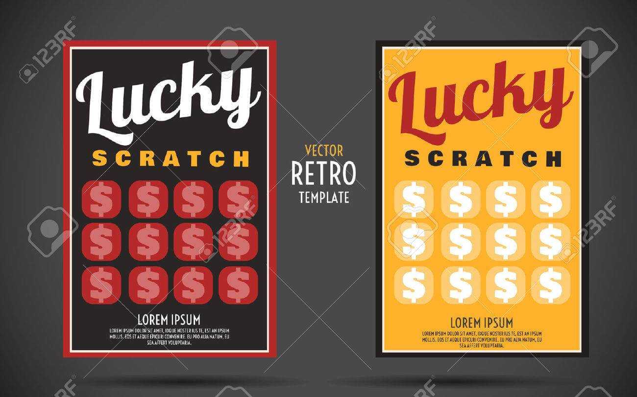 Scratch Off Lottery Card Creative Modern Ticket. Vector Color.. Throughout Scratch Off Card Templates