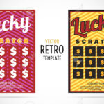 Scratch Off Lottery Card Or Ticket. Vector Color Design Template In Scratch Off Card Templates