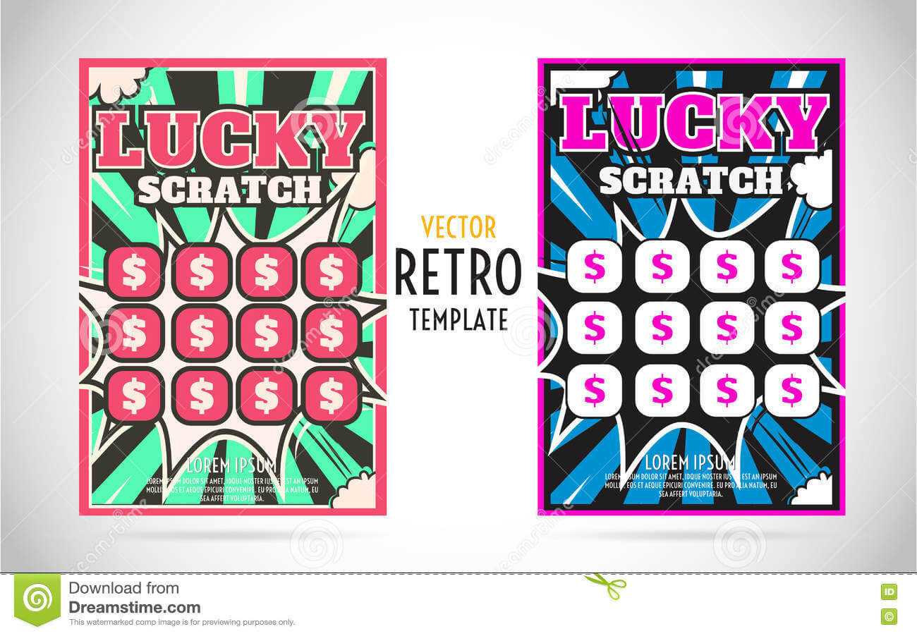 Scratch Off Lottery Ticket Vector Design Template Stock Within Scratch Off Card Templates