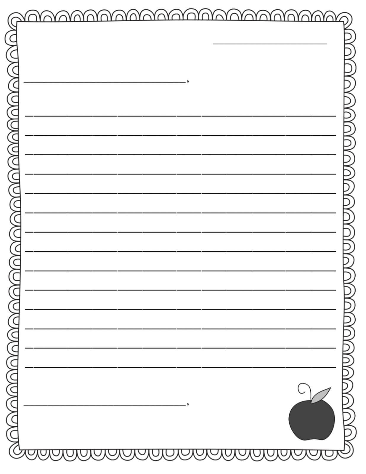 Second Grade Letter Writing Paper | Mamiihondenk For Blank Letter Writing Template For Kids