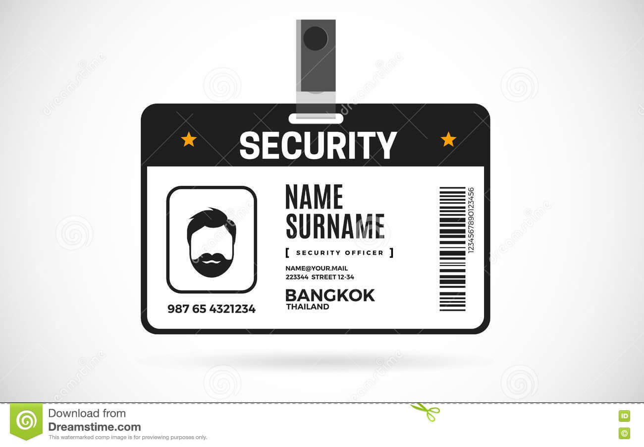 Security Id Card Set Vector Design Illustration Stock Vector With Regard To Photographer Id Card Template
