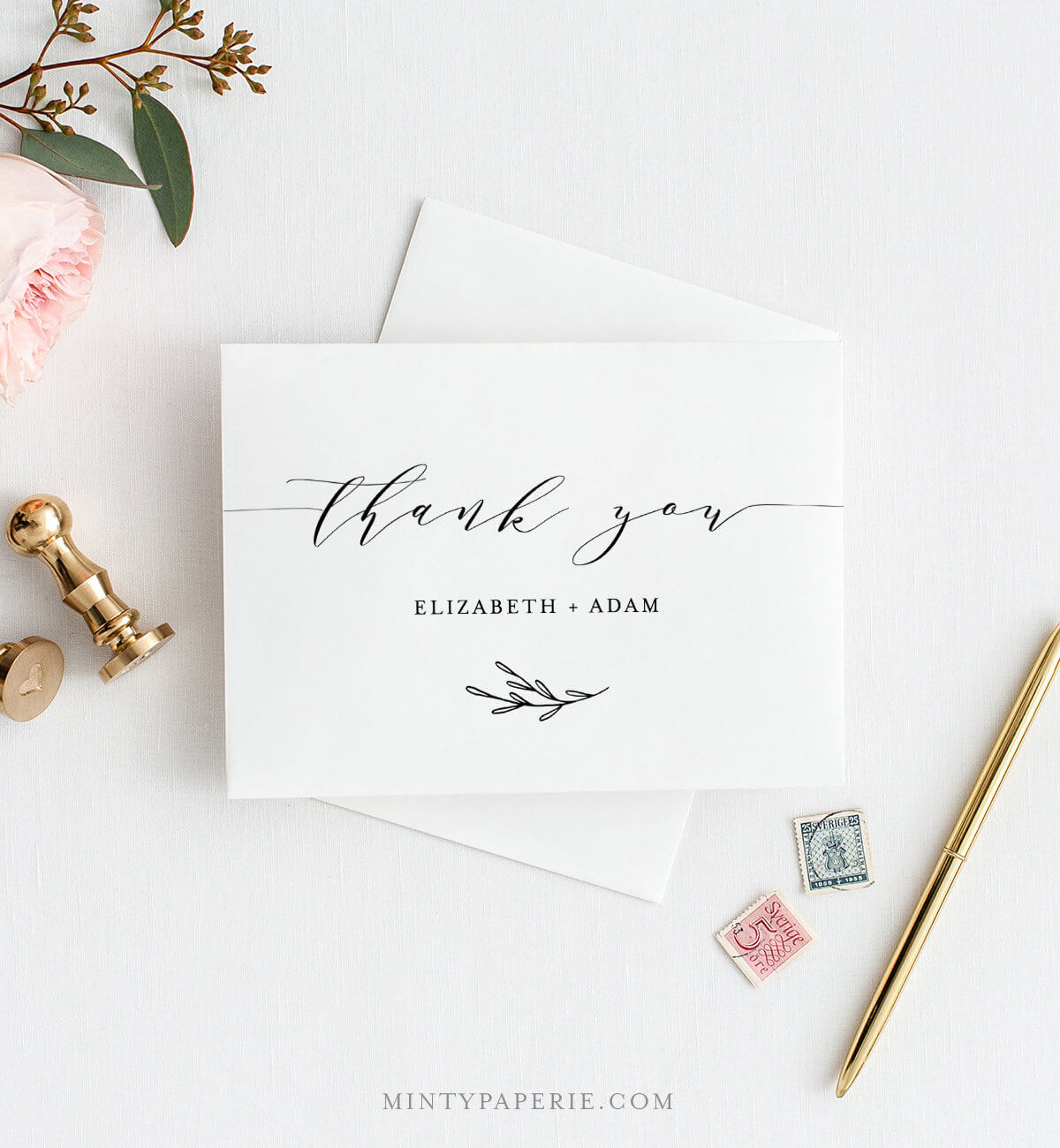 Self Editing Thank You Template, Folded Thank You Note Pertaining To Thank You Note Cards Template