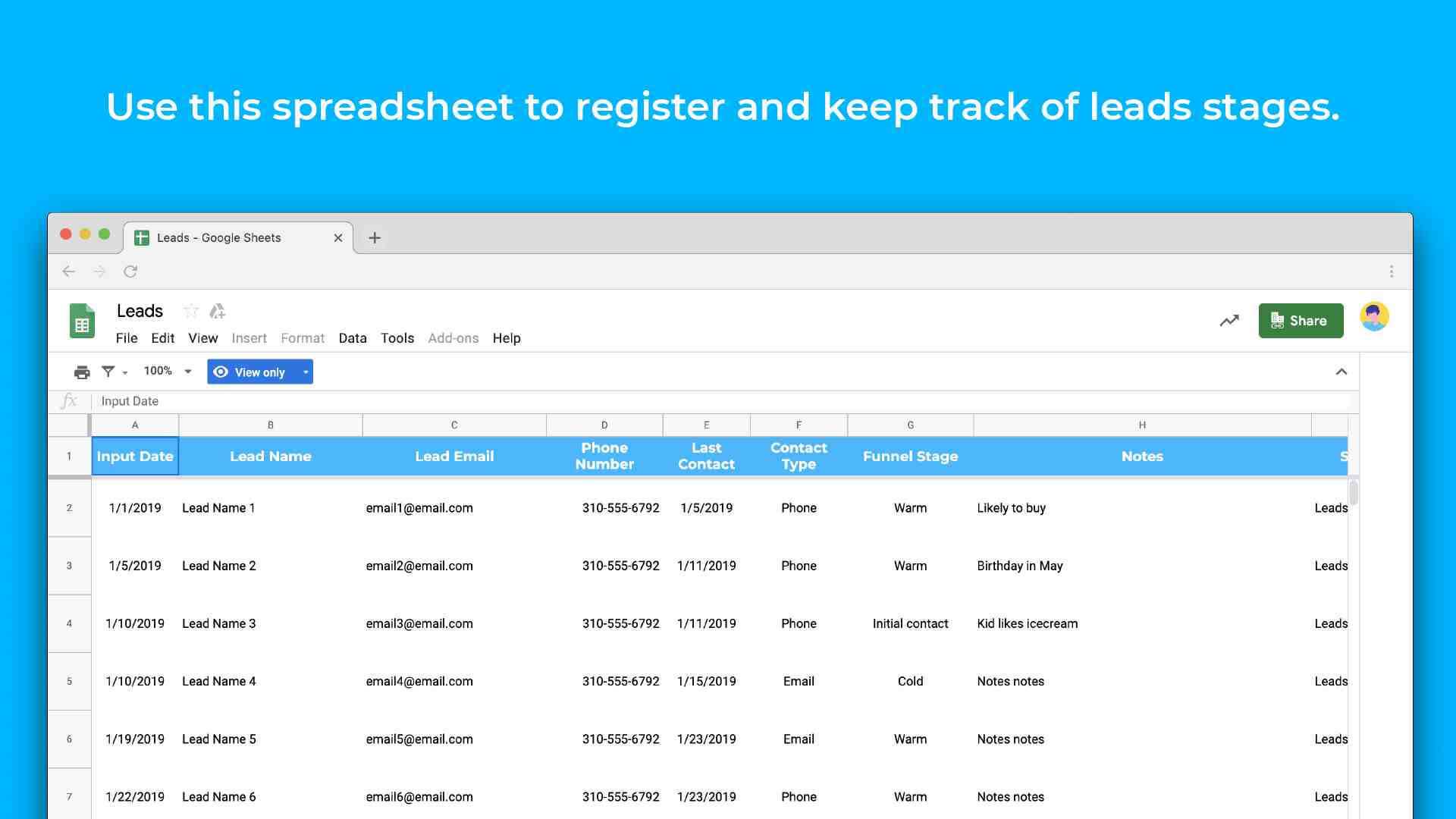 Service Sales Report Template – Sheetgo Inside Sales Lead Report Template